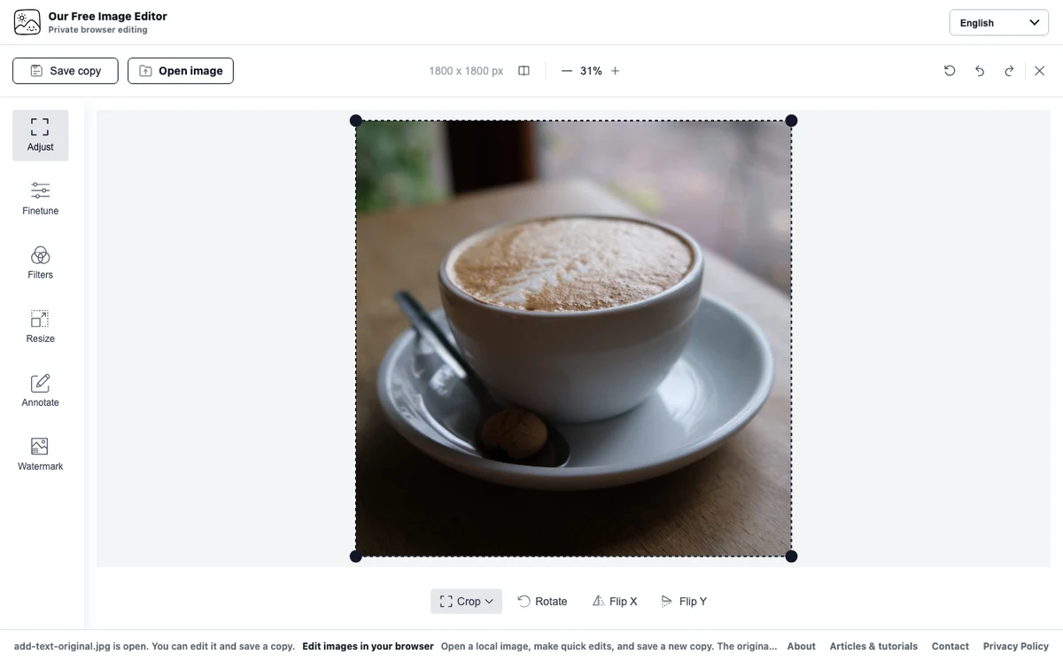 Open the image first and look for the subject, empty space, and possible text placement.