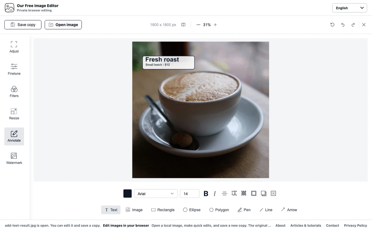 The text sits in a calm area, the title is readable, and the photo subject stays intact.